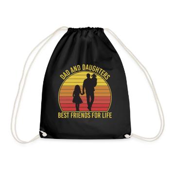 Dad and Daughters Best Friends For Life - Turnbeutel - Schwarz - Vorne
