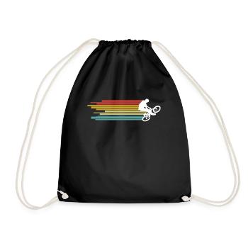 Vintage rétro BMX conducteur T-shirt cadeau - Sac de sport léger - noir - Devant