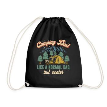 Camping Dad Like A Normal Dad But Cooler - Drawstring Bag - black - Front