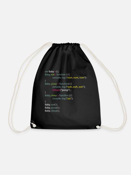 Baby Eat Poop Sleep Coding Onesie - Turnbeutel - Schwarz