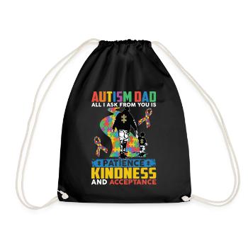 Autism Dad Patience Kindness Acceptance - Turnbeutel - Schwarz - Vorne