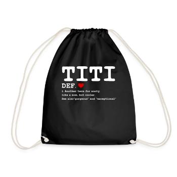Titi For Aunty Like A Mom But Cooler - Turnbeutel - Schwarz - Vorne
