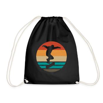 Skate Skate Vintage Skate Cadeau Skateboard - Sac de sport léger - noir - Devant