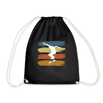 Skate Skate Vintage Skate Cadeau Skateboard - Sac de sport léger - noir - Devant
