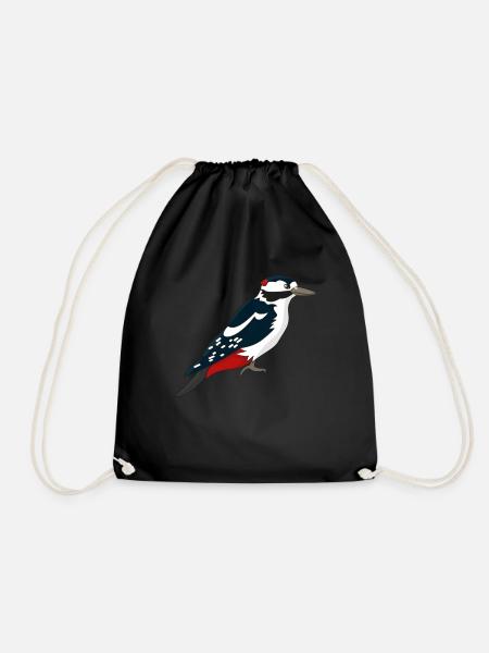 Specht Grafik Design T-Shirt Geschenk - Turnbeutel - Schwarz