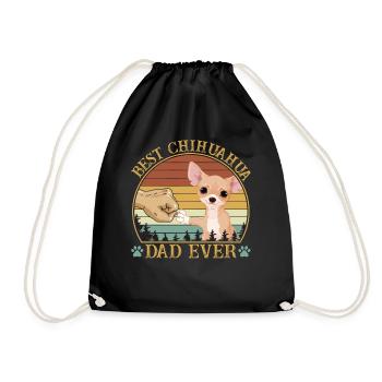 Best Chihuahua Dad Ever Vintage Retro Sunset - Turnbeutel - Schwarz - Vorne