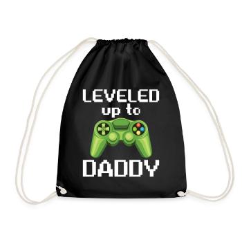 Leveled Up To Daddy Game Controller - Turnbeutel - Schwarz - Vorne