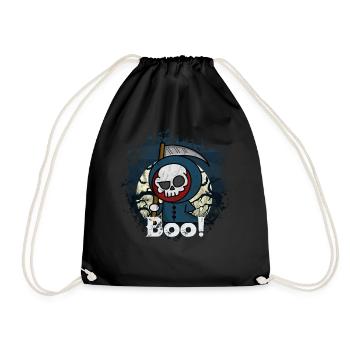 Boo! - Lustiger Sensenmann Reaper Hölle Tod - Turnbeutel - Schwarz - Vorne
