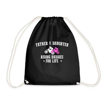 Father & Daughter Riding Buddies For Life - Turnbeutel - Schwarz - Vorne
