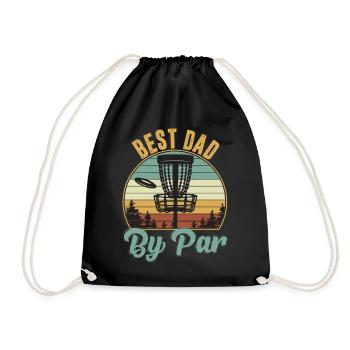 Best Dad By Par Vintage - Drawstring Bag - black - Front