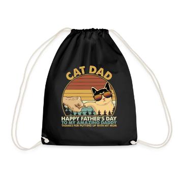 Cat Dad Fist Bump Vintage Fathers Day - Sac de sport léger - noir - Devant