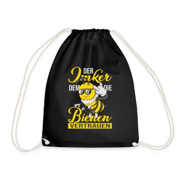 Imker dem die Bienen vertrauen Nektar Bienen Fan - Turnbeutel - Schwarz - Vorne