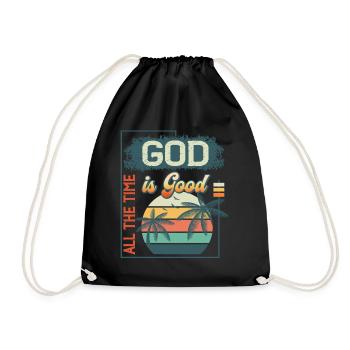 God is Good All The Time Vintage Retro Summer - Turnbeutel - Schwarz - Vorne