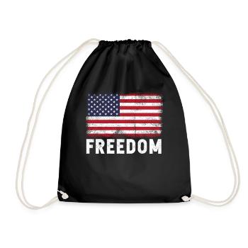 Freedom American Flag - Turnbeutel - Schwarz - Vorne