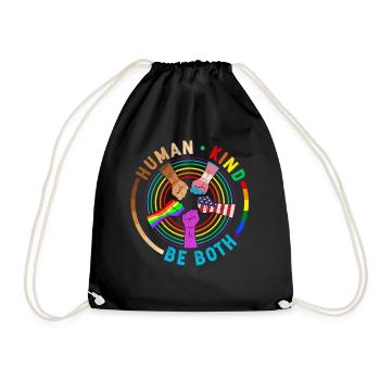Humankind Be Both LGBT Gay Pride - Turnbeutel - Schwarz - Vorne