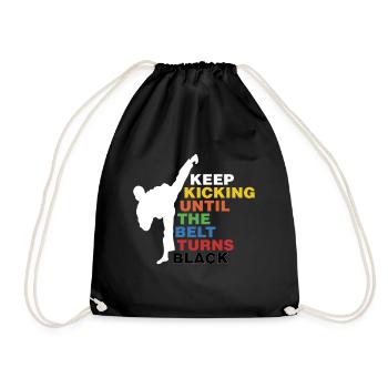 Keep Training Until The Belt Turns Black - Sac de sport léger - noir - Devant