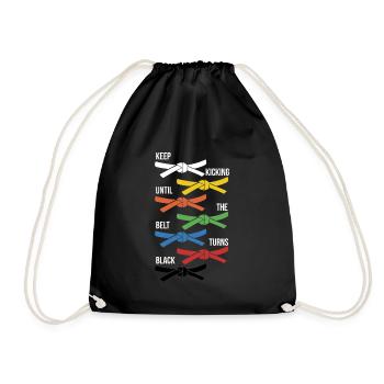 Keep Training Until The Belt Turns Black - Sac de sport léger - noir - Devant