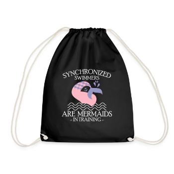 Synchronized Swimmers Are Mermaids - Drawstring Bag - black - Front