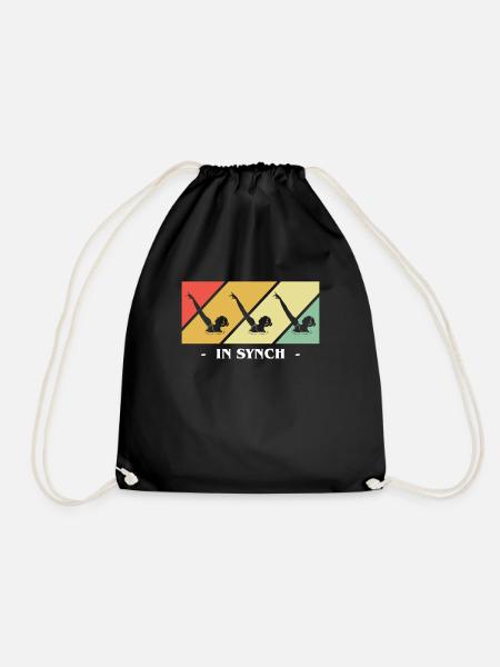 Vintage Retro Synchronschwimmer Geschenk - Turnbeutel - Schwarz