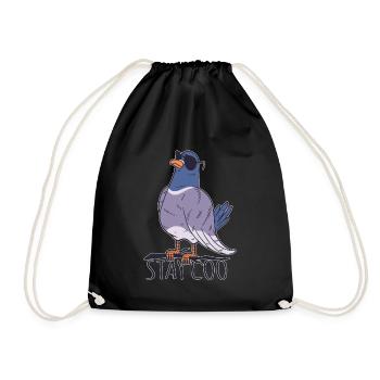 Stay Coo Pigeon Pigeon Gift - Drawstring Bag - black - Front