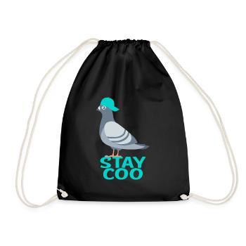 Stay Coo Pigeon Pigeon Gift - Drawstring Bag - black - Front