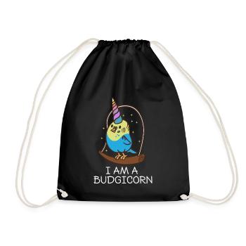 Je suis une perruche licorne perruche - Sac de sport léger - noir - Devant