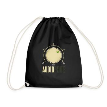 Audiophile Audio Music Analog Hi-Fi Gift - Drawstring Bag - black - Front