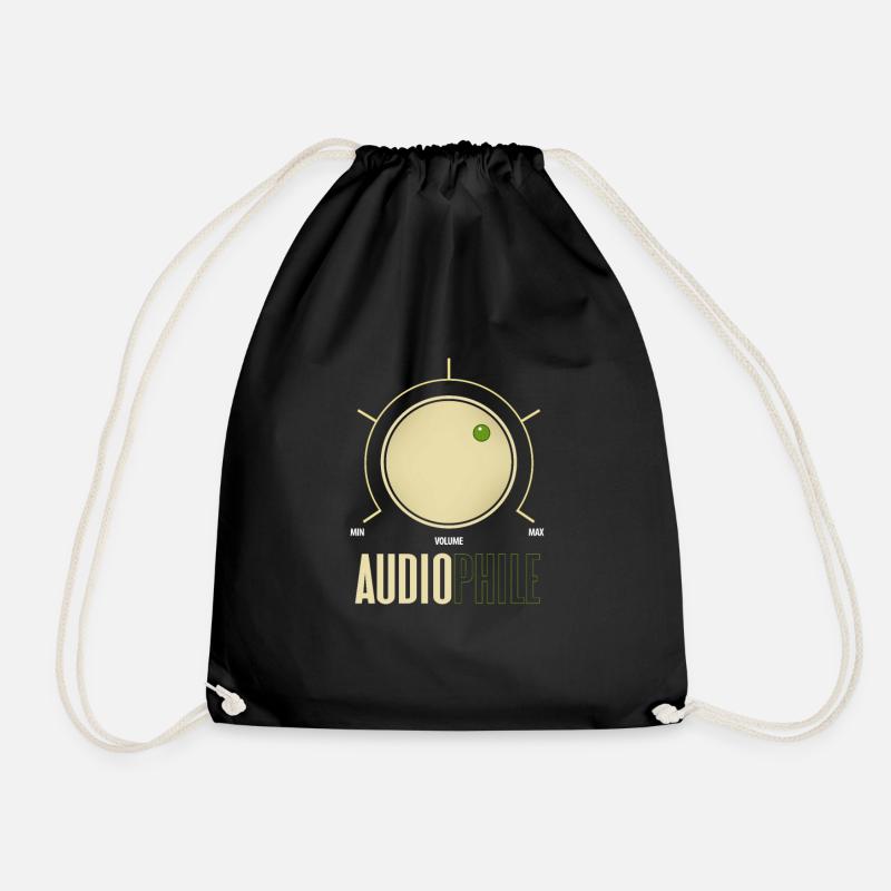 Audiophile Audio Music Analog Hi-Fi Gift - Drawstring Bag - black