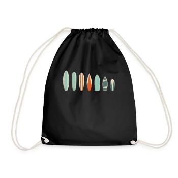 Surfboards Gift Surfers Sea Stand Holidays - Drawstring Bag - black - Front