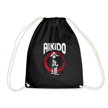 aikido - Drawstring Bag - black - Front