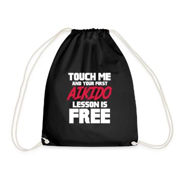 Aikido Martial Arts Martial Arts Fighter Gift - Drawstring Bag - black - Front