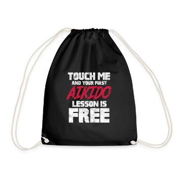 aikido - Drawstring Bag - black - Front