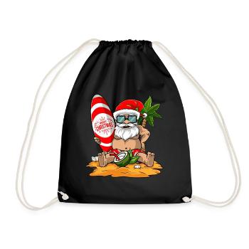 Surfing Summer Santa Merry Christmas Gift - Sac de sport léger - noir - Devant