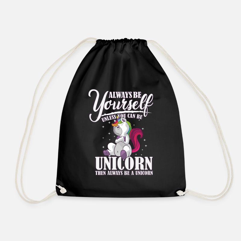 Sei immer du selbst, oder sei ein Einhorn Unicorn - Turnbeutel - Schwarz