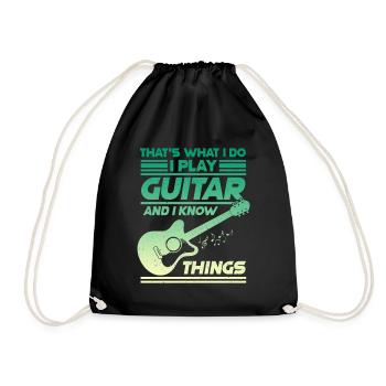 Gitarre Musik Gitarrist Papa Guitar Opa - Turnbeutel - Schwarz - Vorne
