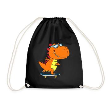T-Rex dinosaure Trex Dino Skateboard - Sac de sport léger - noir - Devant