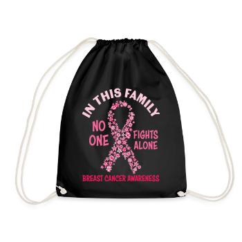 In this Family No one Fights Alone Breast Cancer - Sac de sport léger - noir - Devant