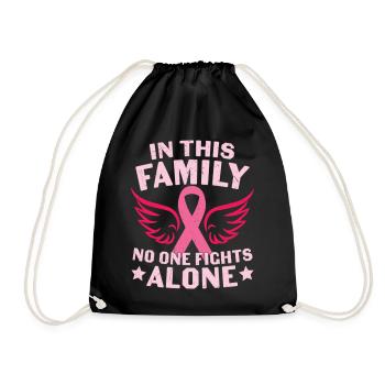 In this Family No one Fights Alone Breast Cancer - Sac de sport léger - noir - Devant