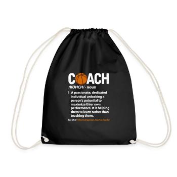 Basketball Coach Basketballer Trainer Geschenk - Turnbeutel - Schwarz - Vorne