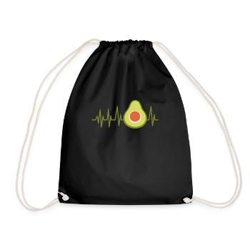 Avocat battement du cœur guacamole cadeau de pouls - Sac de sport léger - noir - Devant