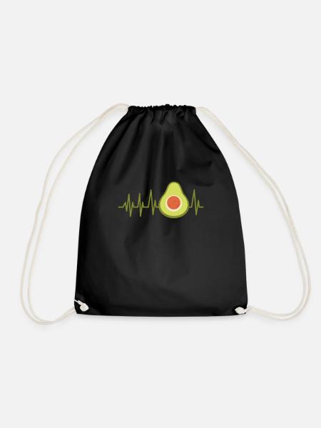 Avocado Herzschlag Guacamole Puls Geschenk - Turnbeutel - Schwarz