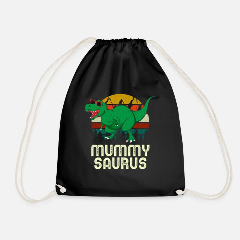 Mummy Saurus Rex Mummy Dinosaur Mummysaurus - Drawstring Bag - black