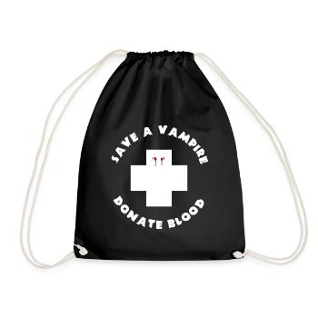 Rette einen Vampir Spooky Halloween Blut spenden - Turnbeutel - Schwarz - Vorne