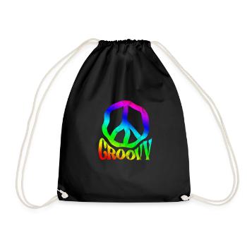 Hippie - Turnbeutel - Schwarz - Vorne