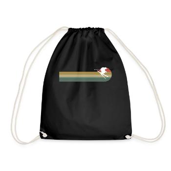 Vintage Rétro skieur cadeau ski ski - Sac de sport léger - noir - Devant
