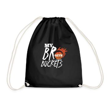 Basketball Bruder Schwester Basketballer Geschenk - Turnbeutel - Schwarz - Vorne
