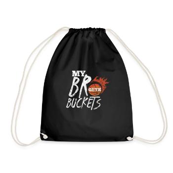 Basketball Bruder - Turnbeutel - Schwarz - Vorne