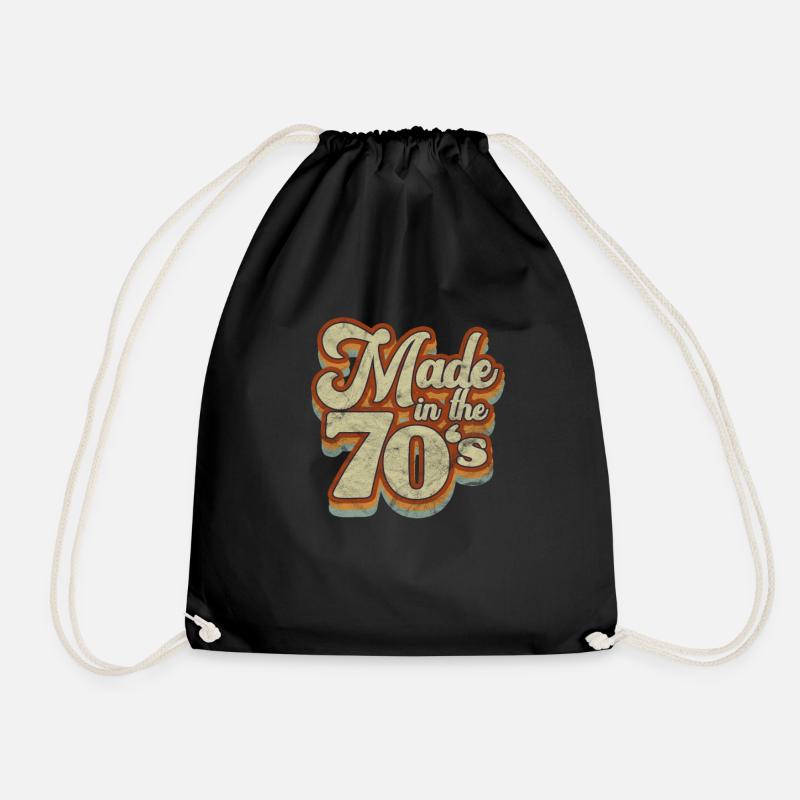 70s - Drawstring Bag - black
