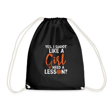 Basketball Girl - Drawstring Bag - black - Front