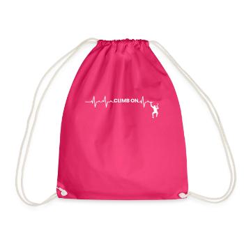 Herzschlag Herzlinie Herzfrequenz Climb On - Turnbeutel - Fuchsia - Vorne